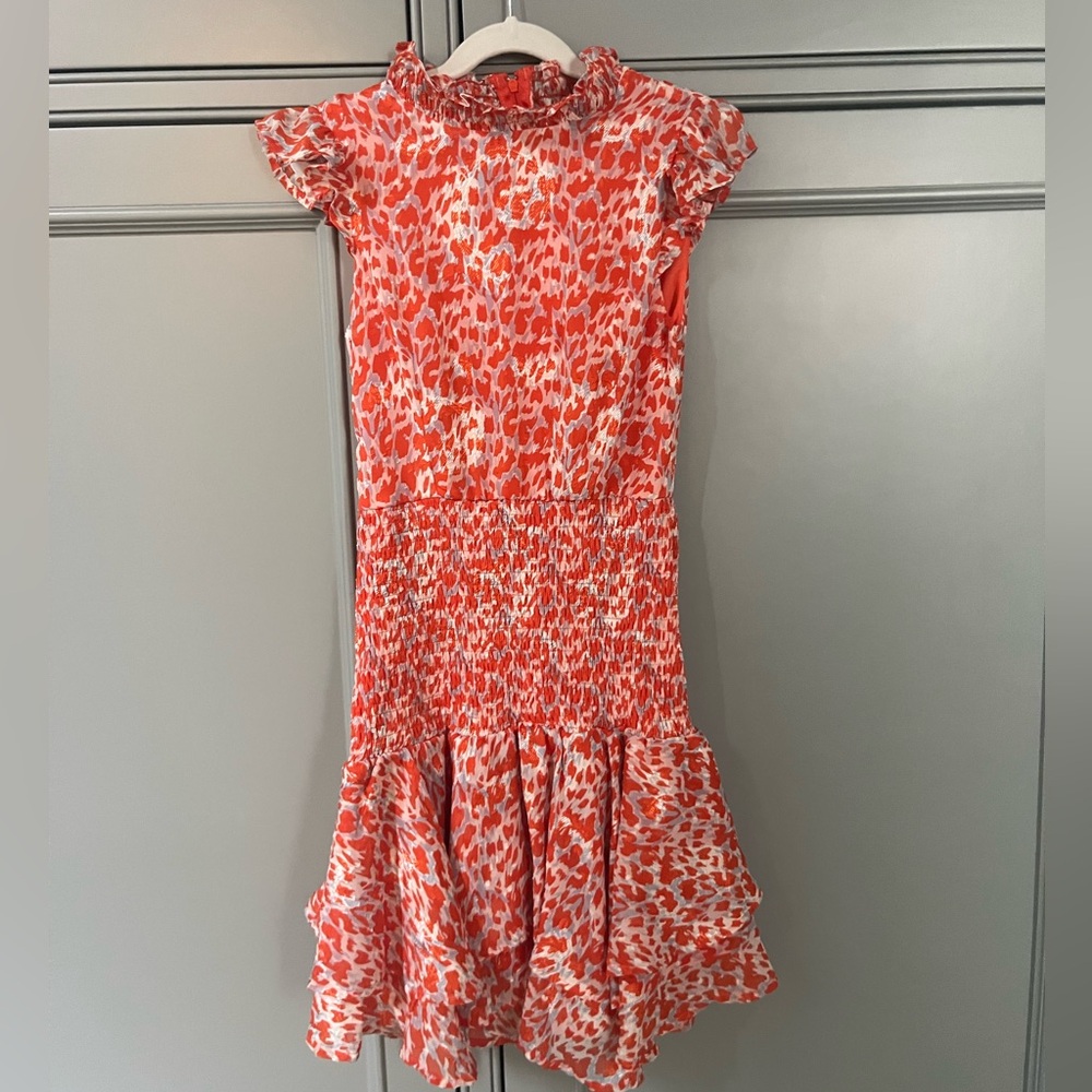 Miss Benave orange leopard dress